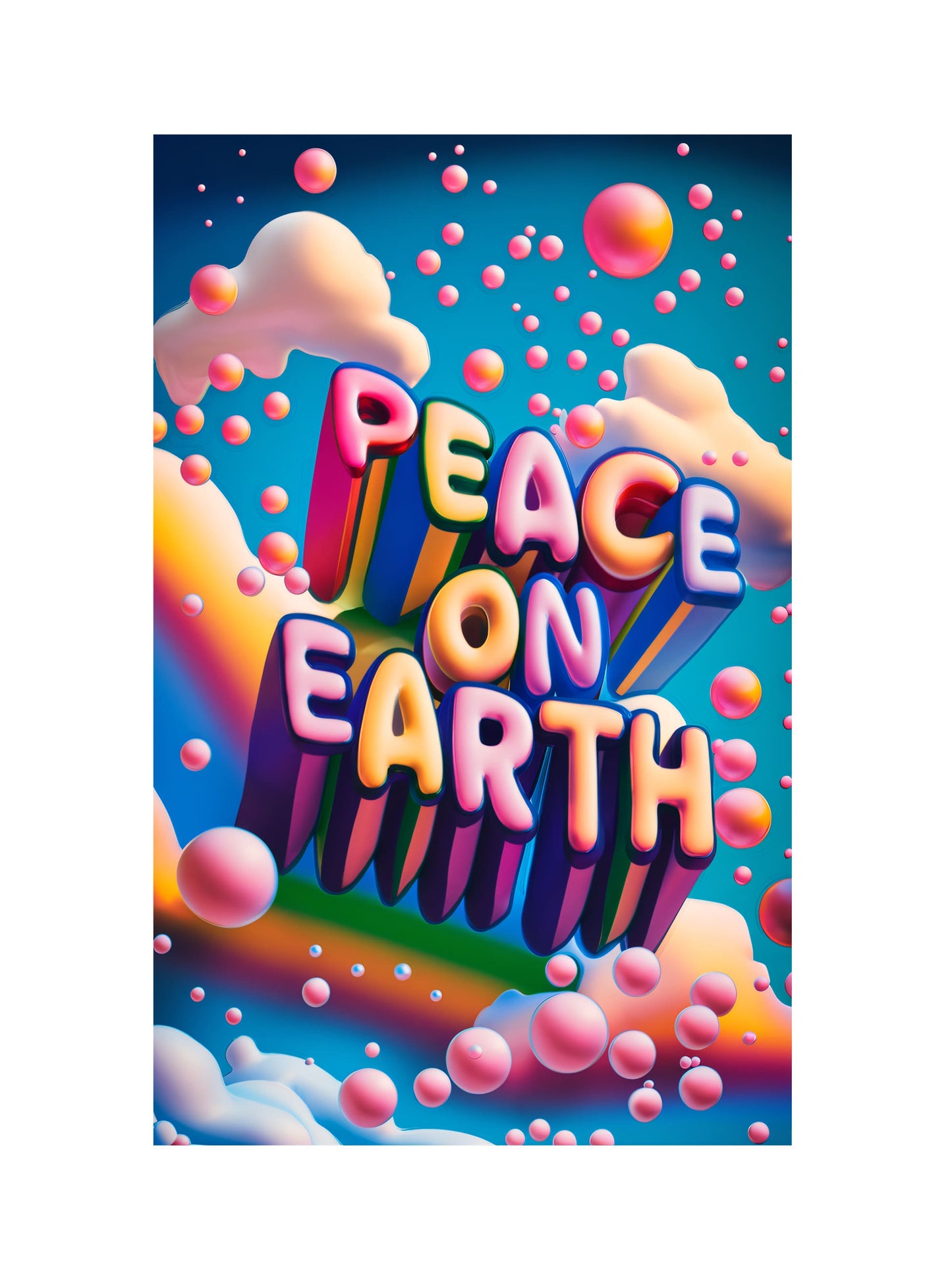 Tailliertes T-Shirt "Peace on Earth"