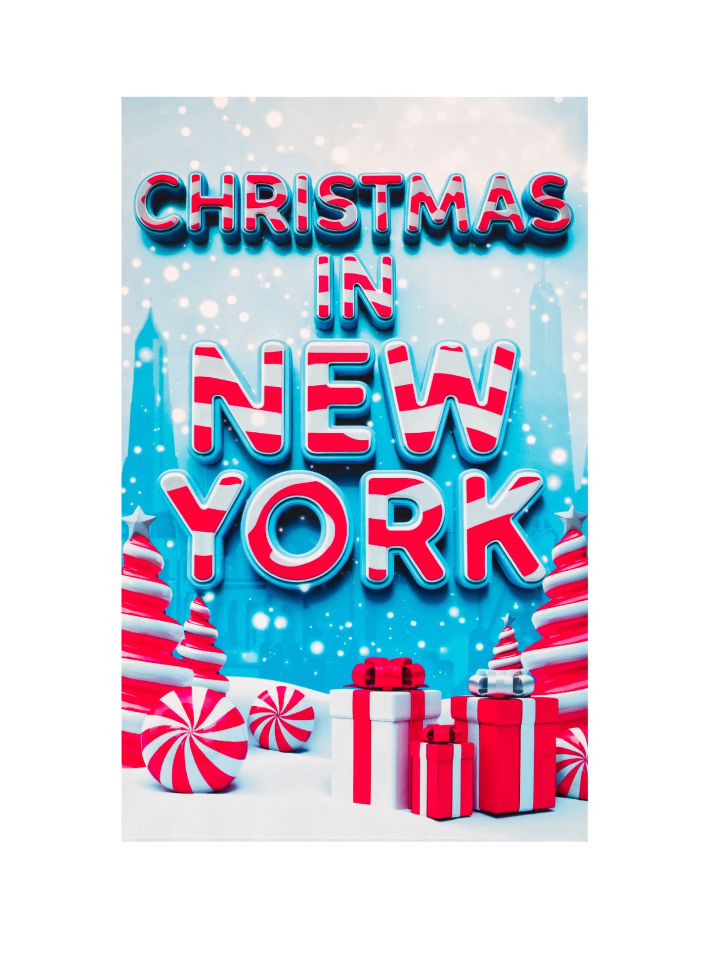 Tailliertes Weihnachts-T-Shirt "Christmas in NEW YORK"
